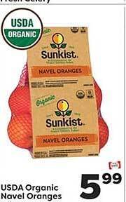 Weis Markets Usda organic navel oranges offer