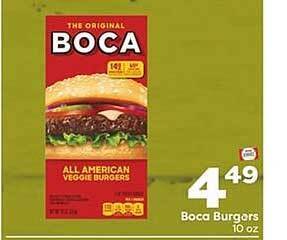 Weis Markets Boca burgers offer
