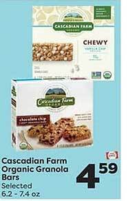 Weis Markets Cascadian farm organic granola bars offer