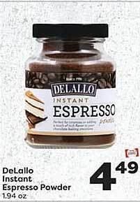Weis Markets Delallo instant espresso powder offer