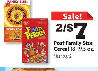 Family Dollar Post family size cereal offer
