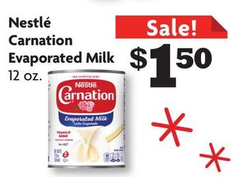 Family Dollar Nestlé carnation evaporated milk offer