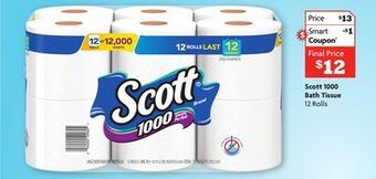 Family Dollar Scott 1000 bath tissue offer