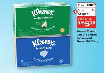 Family Dollar Kleenex trusted care or soothing lotion facial tissues offer