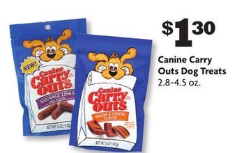 Family Dollar Canine carry outs dog treats offer