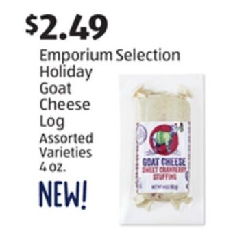 Aldi Emporium selection holiday goat cheese log offer