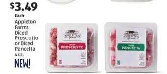 Aldi Appleton farms diced prosciutto or diced pancetta offer