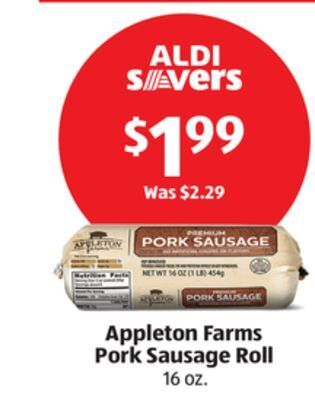 Aldi Appleton farms pork sausage roll offer