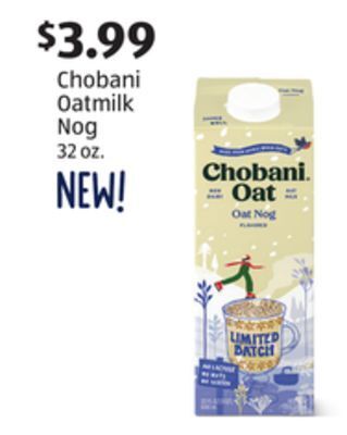 Aldi Chobani oatmilk nog offer
