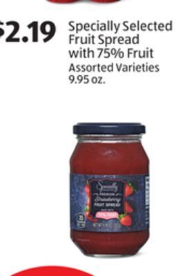 Aldi Specially selected fruit spread with 75% fruit offer