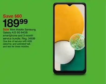 Target Mint mobile samsung galaxy a13 5g 64gb offer