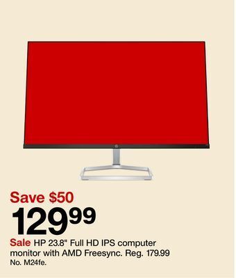Target Hp 23.8" full hd ips computer monitor with amd freesync offer