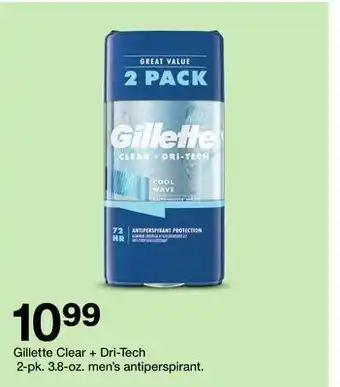 Target Gillette clear + dri-tech 2-pk. 3.8-oz. men's antiperspirant offer