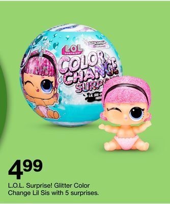 Target L.o.l. surprise! glitter color change lil sis with 5 surprises offer