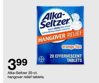 Target Alka-seltzer 20-ct. hangover relief tablets offer