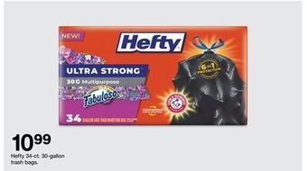 Target Hefty 34-ct. 30-gallon trash bags offer