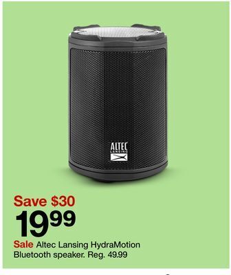 Target Altec lansing hydramotion bluetooth speaker offer
