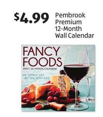 Aldi Pembrook premium 12-month wall calendar offer