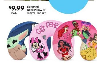 Aldi Licensed neck pillow or travel blanket offer