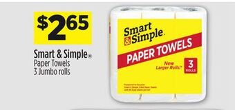 Dollar General Smart & simple® paper towels offer