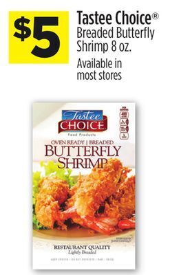 Dollar General Tastee choice® breaded butterfly shrimp offer
