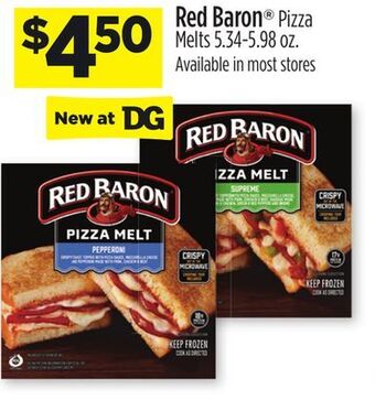 Dollar General Red baron® pizza melts offer