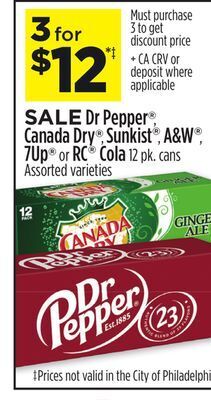 Dollar General Dr pepper®, canada dry®, sunkist®, a & w®, 7up® or rc® cola offer