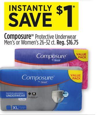 Dollar General Composure™ protective underwear offer