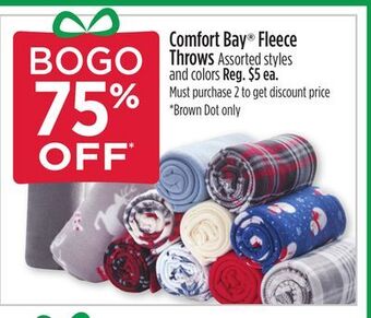 Dollar General Comfort bay® fleece throws offer