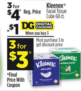 Dollar General Kleenex® facial tissue cube offer