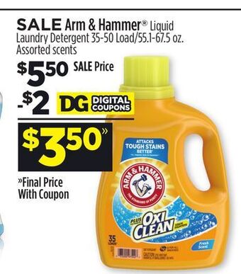 Dollar General Arm & hammer® liquid laundry detergent offer