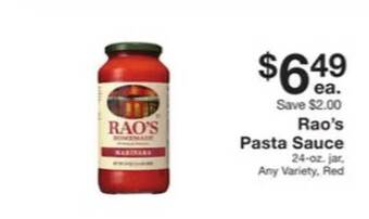Fairway Store Market Rao's pasta sauce offer