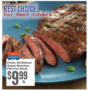 Forest Hills Food Fresh, allnatural angus boneless flat iron steak offer