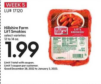 Hy-Vee Hillshire farm lit'l smokies offer