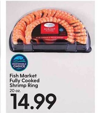 Hy-Vee Fish market fully cooked shrimp ring offer