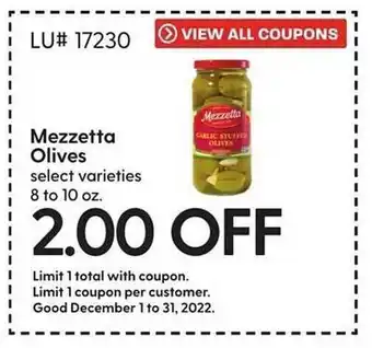 Hy-Vee Mezzetta olives offer