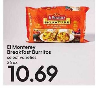 Hy-Vee El monterey breakfast burritos offer