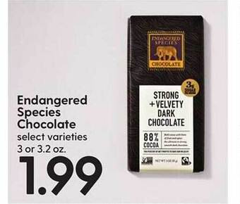 Hy-Vee Endangered species chocolate offer