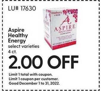Hy-Vee Aspire healthy energy offer