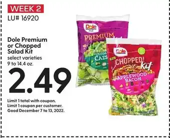 Hy-Vee Dole premium or chopped salad kit offer