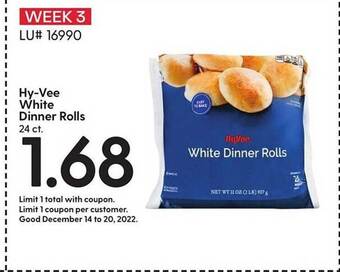 Hy-Vee Hy-vee white dinner rolls offer