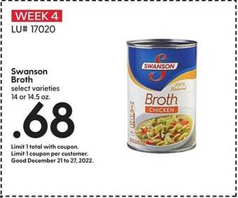 Hy-Vee Swanson broth offer