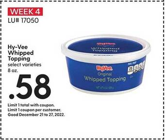 Hy-Vee Hy-vee whipped topping offer