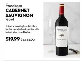 Bristol Farms Franciscan cabernet sauvignon offer