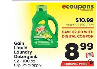 Weis Markets Gain liquid laundry detergent offer