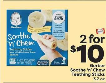Weis Markets Gerber soothe n chew teething sticks offer