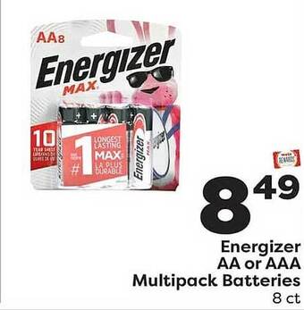 Weis Markets Energizer aa or aaa multipack batteries offer
