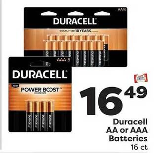Weis Markets Duracell aa or aaa batteries offer