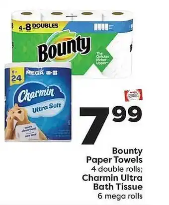 Weis Markets Bounty paper towels, charmin ultra bath tissue offer