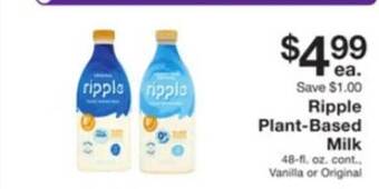 Fairway Store Market Ripple plantbased milk offer